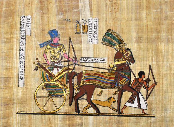 Papy 035b char de guerre de rhamses ii egyptienne ancienne egype peinture sur papyrus