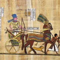 Papy 035b char de guerre de rhamses ii egyptienne ancienne egype peinture sur papyrus