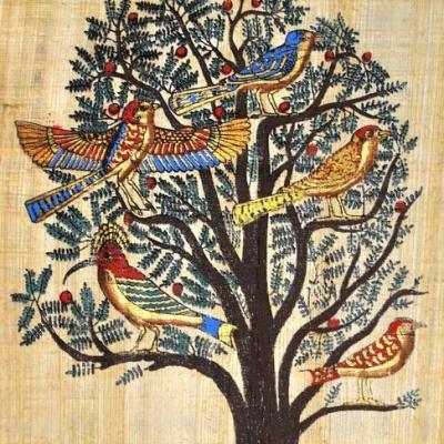 Papy 036b arbre de vie mythologie egyptienne ancienne egype peinture sur papyrus
