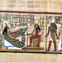 Papy 037a isis et nefertari mythologie egyptienne ancienne egype peinture sur papyrus
