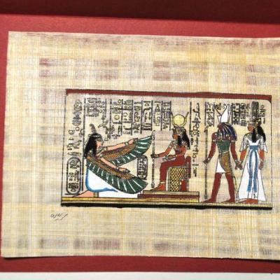 Papy 037b isis et nefertari mythologie egyptienne ancienne egype peinture sur papyrus