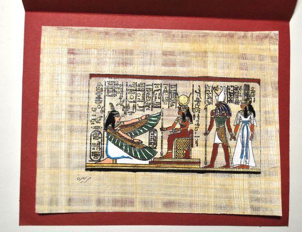 Papy 037b isis et nefertari mythologie egyptienne ancienne egype peinture sur papyrus