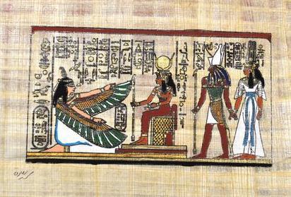 Papy 037d isis et nefertari mythologie egyptienne ancienne egype peinture sur papyrus
