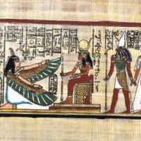 Papy 037d isis et nefertari mythologie egyptienne ancienne egype peinture sur papyrus