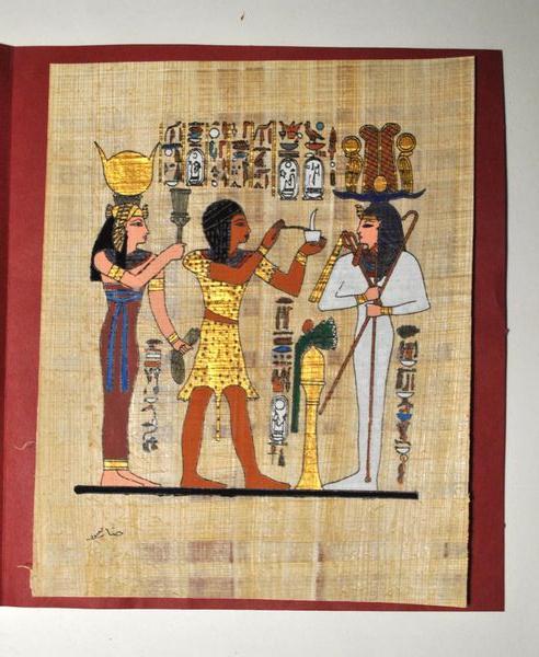 Papy 038 hathor et sobek mythologie egyptienne ancienne egype peinture sur papyrus jpg