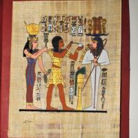 Papy 038 hathor et sobek mythologie egyptienne ancienne egype peinture sur papyrus jpg