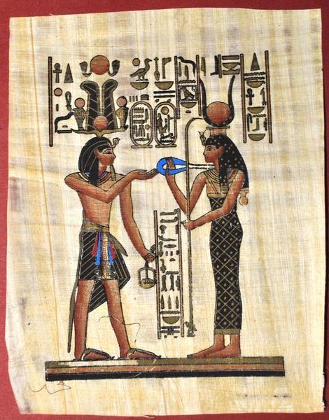 Papy 039b offrande a isis mythologie egyptienne ancienne egype peinture sur papyrus