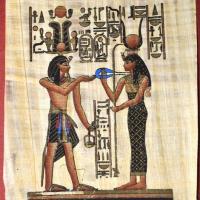Papy 039b offrande a isis mythologie egyptienne ancienne egype peinture sur papyrus
