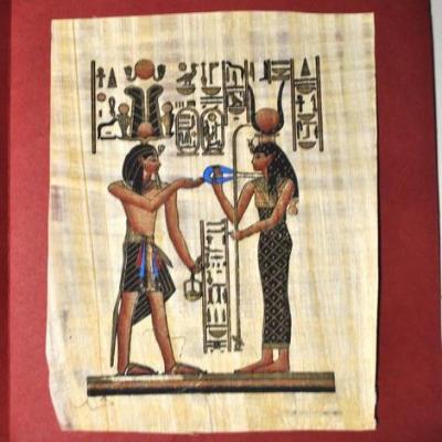 Papy 039c offrande a isis mythologie egyptienne ancienne egype peinture sur papyrus