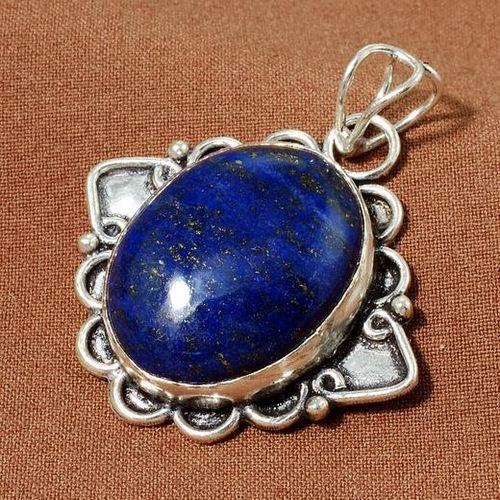 Pdt 005 pendentif lapis lazuli bijou ethnique egyptien afghan argent 925 lp9935 2 