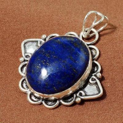 Pdt 005 pendentif lapis lazuli bijou ethnique egyptien afghan argent 925 lp9935 1 