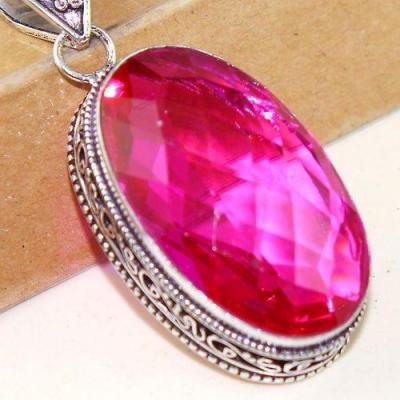 Pen 001c pendentif pendant topaze rose 20x35mm bijoux argent 925 vente achat