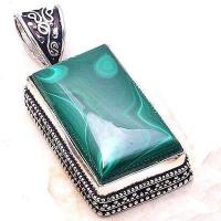 Pen 006b pendentif pendant 25x35mm 45gr malachite achat vente bijoux argent