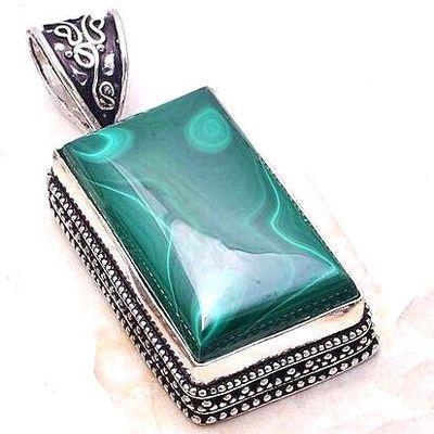 Pen 006c pendentif pendant 25x35mm 45gr malachite achat vente bijoux argent