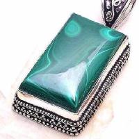 Pen 006c pendentif pendant 25x35mm 45gr malachite achat vente bijoux argent