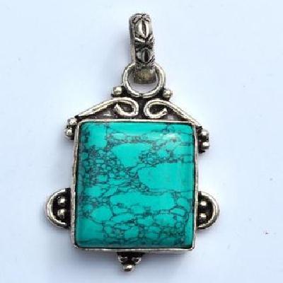 Pen 009a pendentif pendant turquoise 45mm 12gr 20x22mm argent925