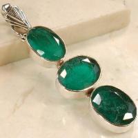 Pen 020a pendentif pendant emeraude 60mm 10x15mm argent 925