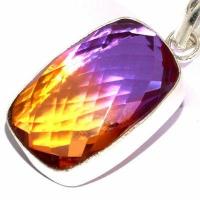 Pen 022c pendentif pendant 20x30mm 13gr ametrine mauve or achat vente bijou argent 925