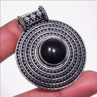 Pen 030c pendentif pendant 16gr onyx noir 10mm 40mm bijou 1900 art deco gothique achat vente