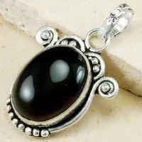 Pen 036b pendentif pendant onyx noir 13gr 18 24mm argent 925