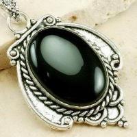 Pen 037a pendentif pendant onyx noir 15gr 32 60mm argent 925