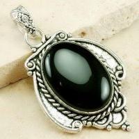 Pen 037c pendentif pendant onyx noir 15gr 32 60mm argent 925