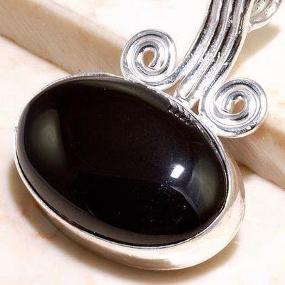 Pen 038a pendentif pendant onyx 40mm 11gr noir argent 925