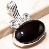 Pen 038b pendentif pendant onyx 40mm 11gr noir argent 925