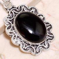 Pen 039a pendentif pendant onyx noir 50mm 16x22mm argent 925