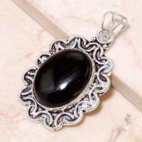 Pen 039b pendentif pendant onyx noir 50mm 16x22mm argent 925