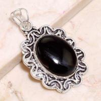 Pen 039c pendentif pendant onyx noir 50mm 16x22mm argent 925