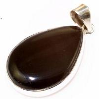 Pen 041b pendentif pendant onyx noir 18x24mm 11gr argent 925