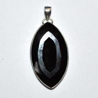 Pen 043a pendentif pendant 80mm onyx noir 30x55mm rgent 925