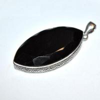 Pen 043b pendentif pendant 80mm onyx noir 30x55mm rgent 925