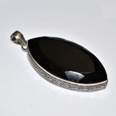 Pen 043c pendentif pendant 80mm onyx noir 30x55mm rgent 925