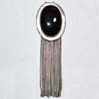 Pen 044b pendentif pendant 120mm onyx noir 25x40mm rgent 925