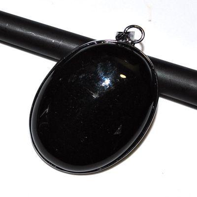 Pen 047a pendentif pendant onyx noir 40x30mm argent 925