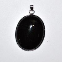 Pen 047b pendentif pendant onyx noir 40x30mm argent 925