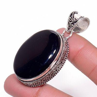 Pen 049c pendentif pendant 70mm 15gr onyx noir 22x32mm argent 1900 art deco gothique achat vente