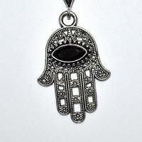 Pen 050b pendentif pendant 55mm hamsa main fatima onyx 5x10mm