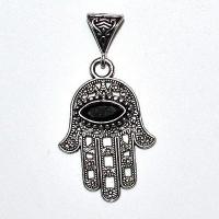 Pen 050c pendentif pendant 55mm hamsa main fatima onyx 5x10mm