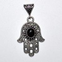 Pen 051a pendentif pendant 55mm hamsa main fatima onyx 5x10mm