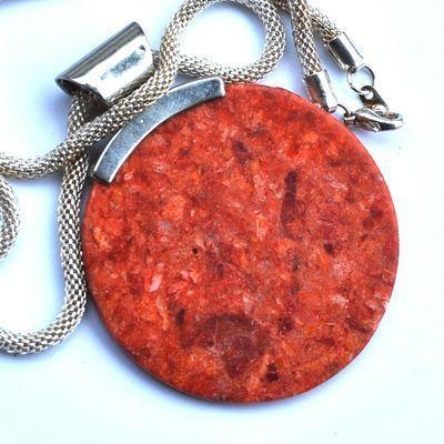 Pen 057c pendentif pendant 50mm corail eponge 26gr