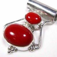 Pen 059c pendentif pendant 40mm corail 12x16mm 7gr argent