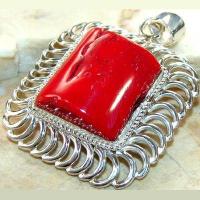 Pen 061a pendentif pendant 40mm corail 22x25mm 28gr argent