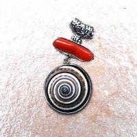 Pen 068 pendentif pendant corail coquillage naturel vente bijou argent 925 3 