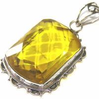 Pen 073 pendentif topaze jaune 25x50mm 64cts argent 925 2 