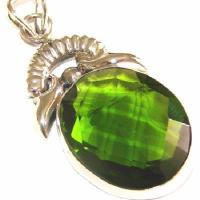 Pen 075 pendentif peridot 22x50mm 42cts argent 925 1