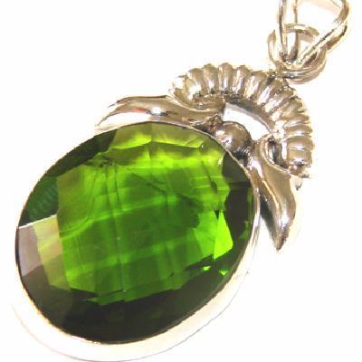 Pen 075 pendentif peridot 22x50mm 42cts argent 925 3