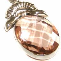 Pen 077 pendentif topaze champagne 22x50mm 42cts argent 925 1